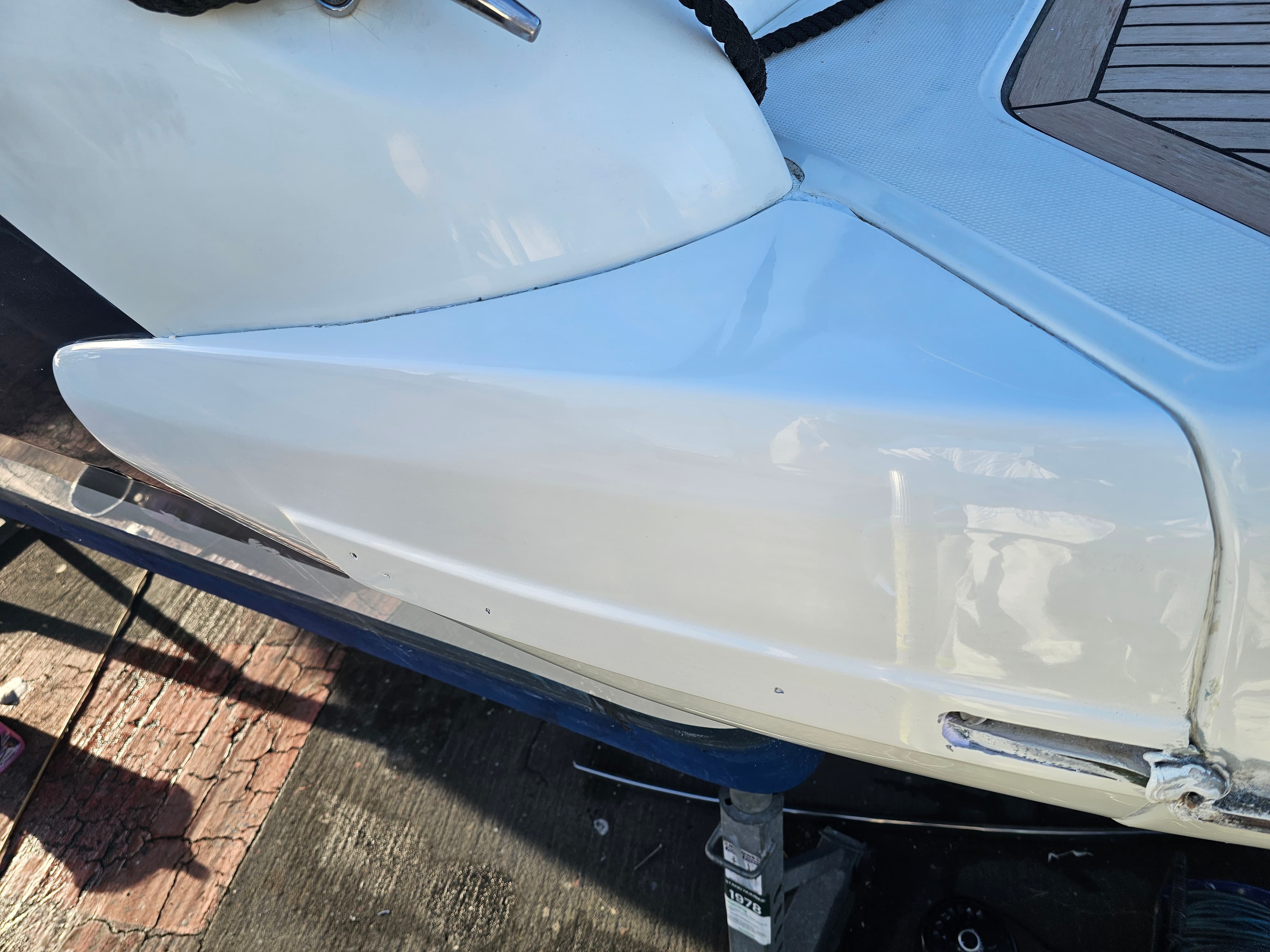 Professional colour matched gelcoat repair by Ember Marine